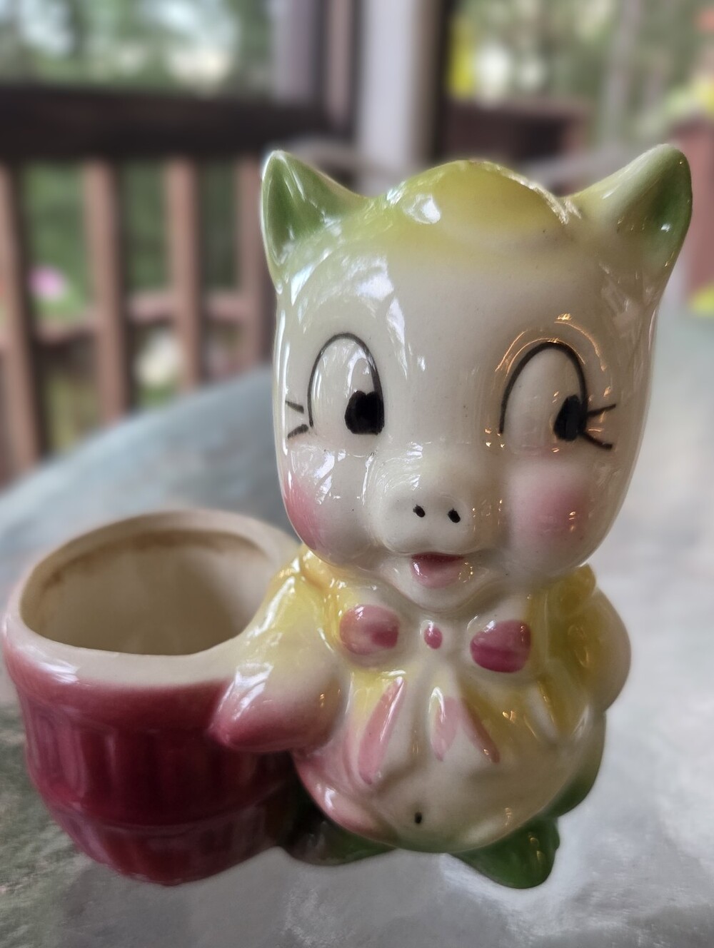 Vintage Shawnee Small Pig Planter Vase Mid Century 50's.